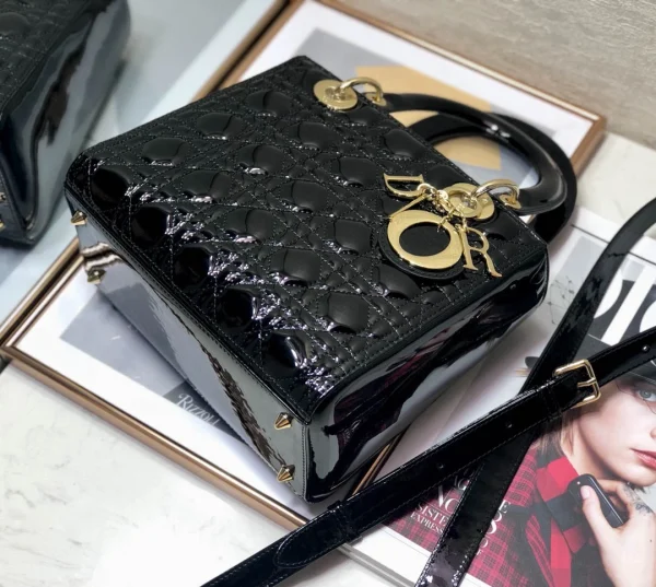 Black lacquer, classic 5 compartments 24cm - Image 6