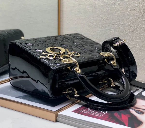 Black lacquer, classic 5 compartments 24cm - Image 7