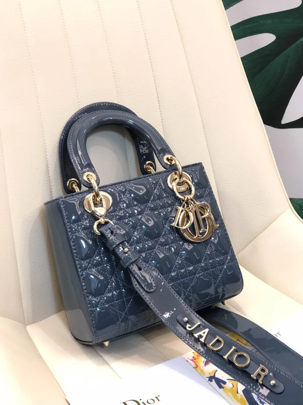 ABCDior Calf Patent Leather Rattan Lattice Tote Size 20 x 16.5 x 8cm - Image 6