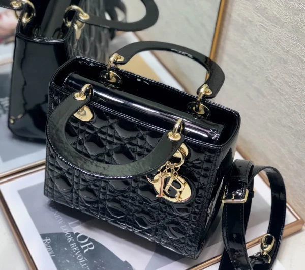 Black lacquer, classic 5 compartments 24cm - Image 3