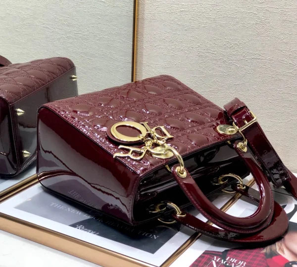 Burgundy lacquer, classic 5-panel 24cm - Image 5