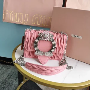 Miu Miu cherry blossom pink Model: 5BD084# size: 20, 5.5, 12