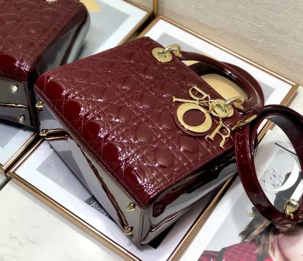 Burgundy lacquer, classic 5-panel 24cm - Image 6