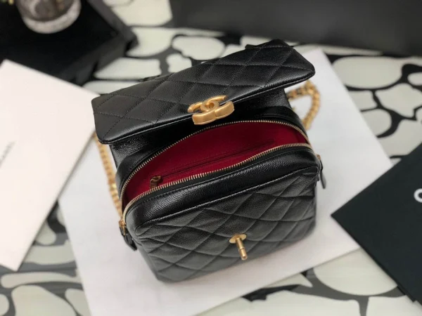 Black Vintage Backpack Size:20x19x8cm - Image 4